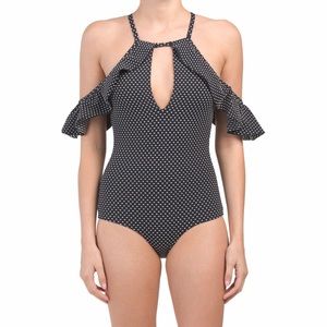 Red Carter Polka Dot One-Piece Swimsuit Size XS